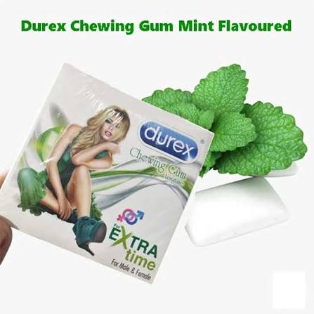 Durex Chewing Gum & Bubblegum Longtime Mint Flavoured for Male & Female